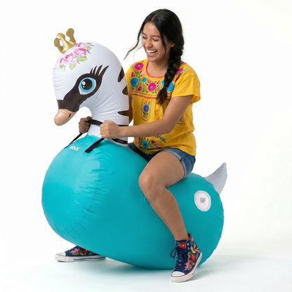 Waddle Hip Hopper Inflatable Hopping Animal Bouncer Brown Bull, Ages 2 and Up, Supports Up to 85 Pounds