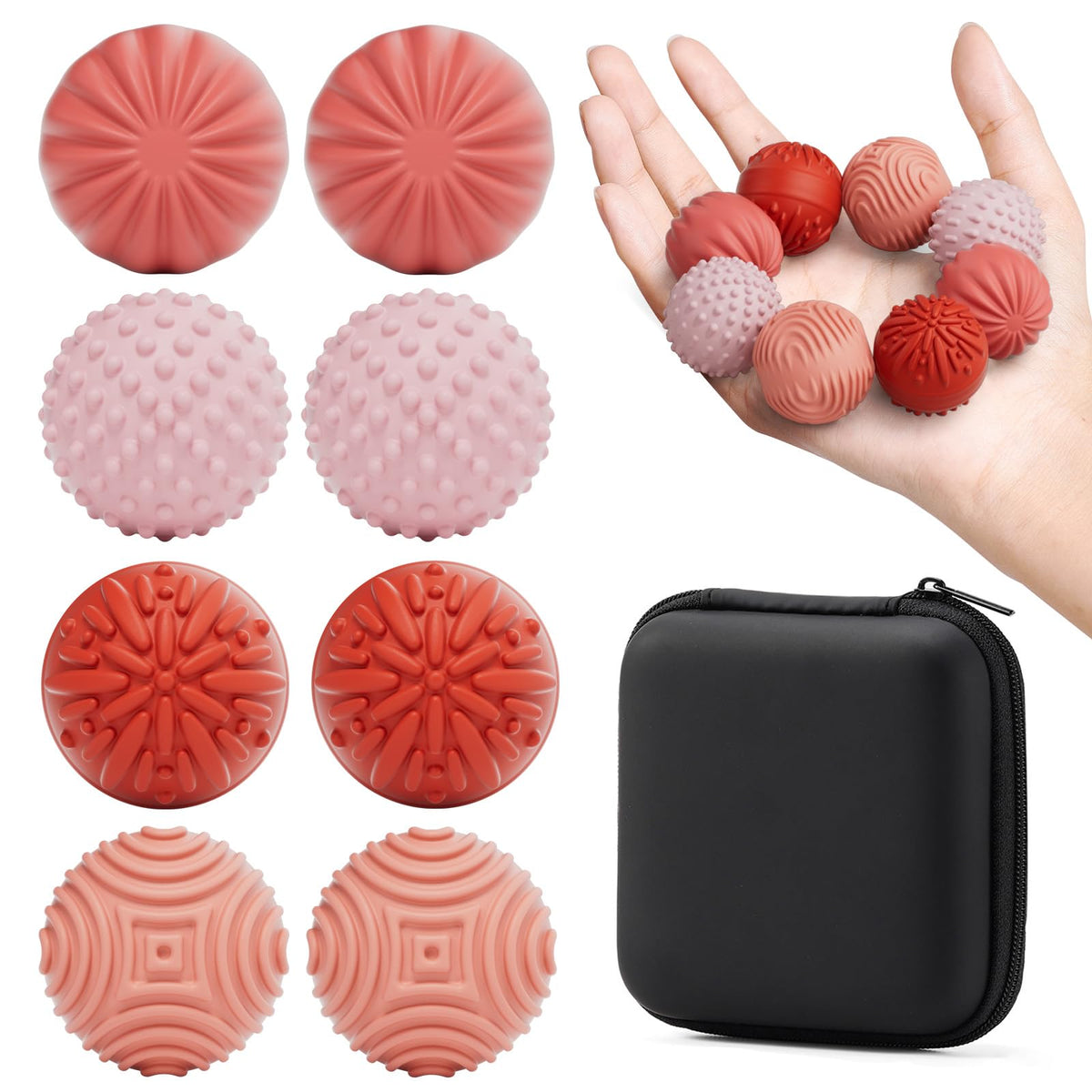 Silicone Magnetic Balls Fidget Toys for Adults & Teens,4PCS Stress Relief Sensory Toys for Autism ADHD Anxiety,Fun Textures Gadgets,Office Desk Toy,Stocking Stuffers for Women Men Teen Gift