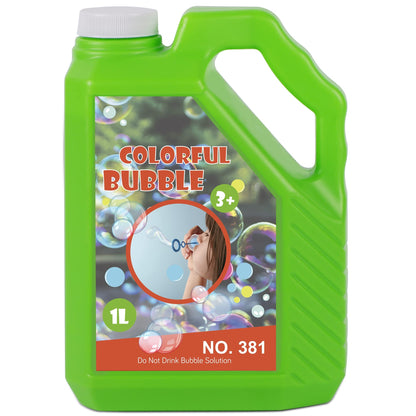 Lulu Home 33.8 OZ/1 L Concentrated Bubble Solution, Refill for Bubble Machines, Giant Wands, and Blowers - Up to 2.5 Gallons for Kids' Birthday Parties
