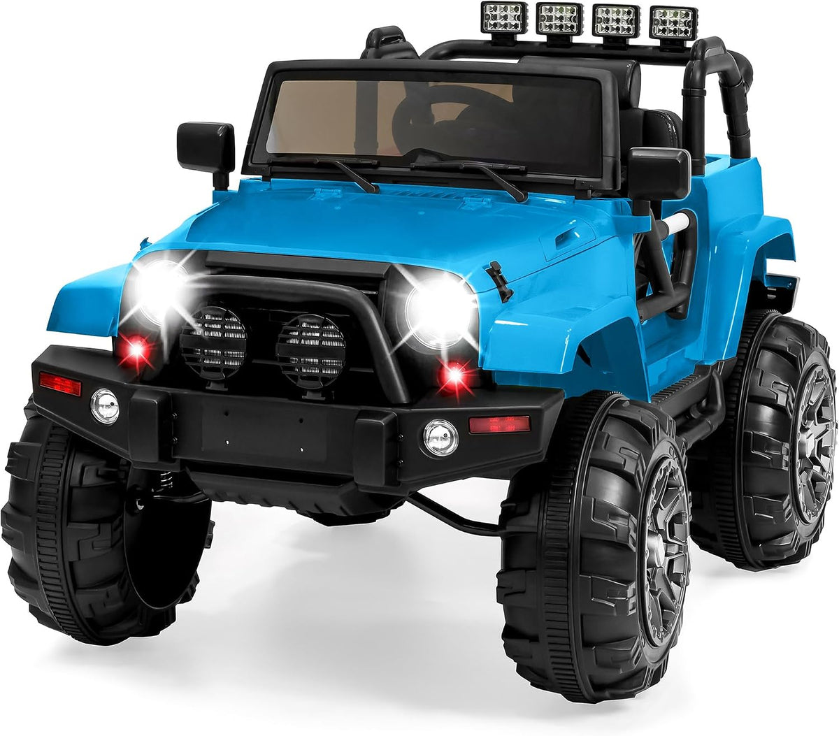 Best Choice Products Jumbo 12V Kids Electric Vehicle Toy Ride On Car with Parent Remote Control for Toddlers, Seat Harness, 65 lb Weight Capacity, Spring Suspension, 3.7 MPH Max Speed - Light Blue