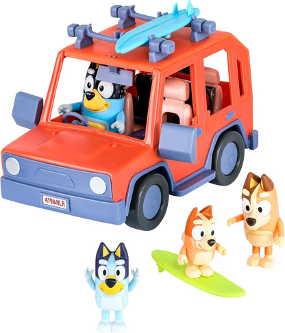 Bluey Heeler 4WD Family Toddler Toy Car, Pretend Play Toys, 4 Figures