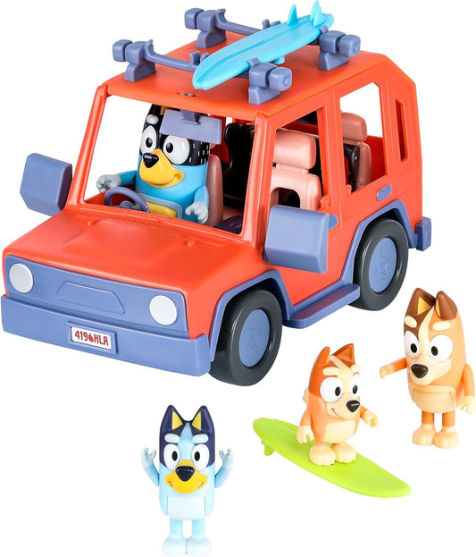 Bluey Heeler 4WD Family Toddler Toy Car, Pretend Play Toys, 4 Figures