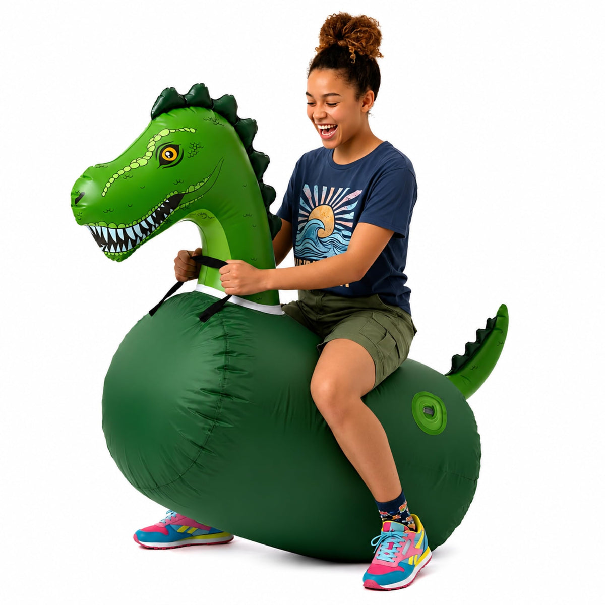 Waddle Hip Hopper Inflatable Hopping Animal Bouncer Brown Bull, Ages 2 and Up, Supports Up to 85 Pounds