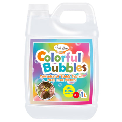 Lulu Home 33.8 OZ/1 L Concentrated Bubble Solution, Refill for Bubble Machines, Giant Wands, and Blowers - Up to 2.5 Gallons for Kids' Birthday Parties