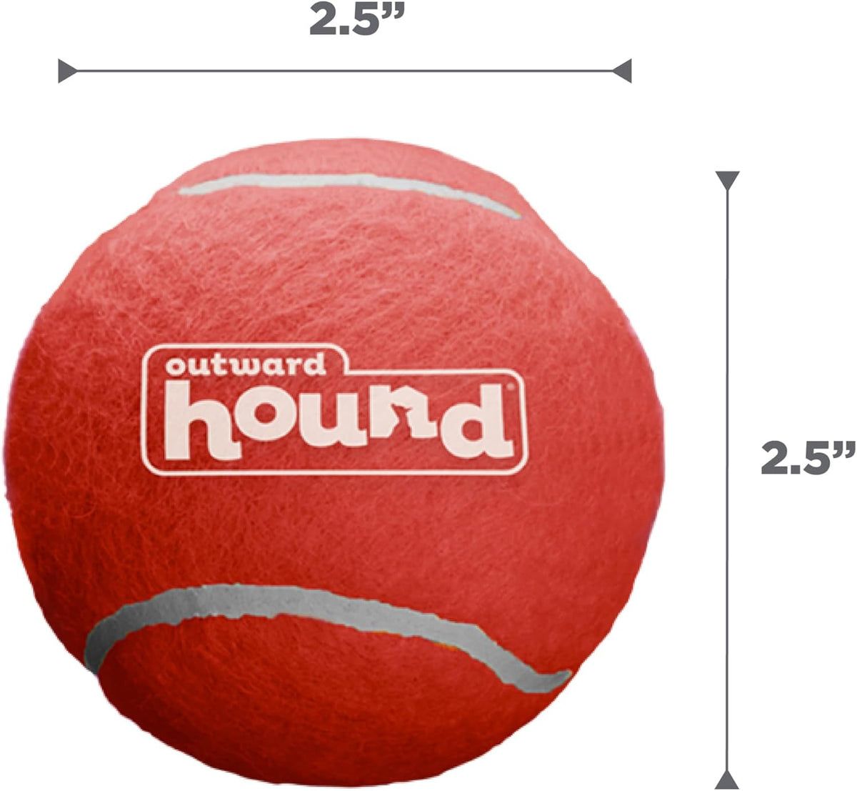 Outward Hound Squeaker Ballz Tennis Ball Dog Toy, Medium, 2.5", 4‑Pack