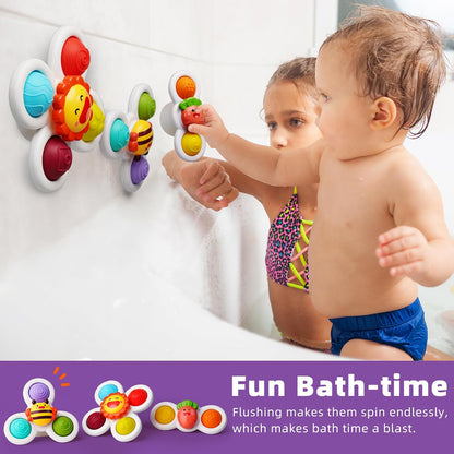 LiKee Strong Suction Cup Rotating Toys, Bath & Travel Toy, for Baby 10M+
