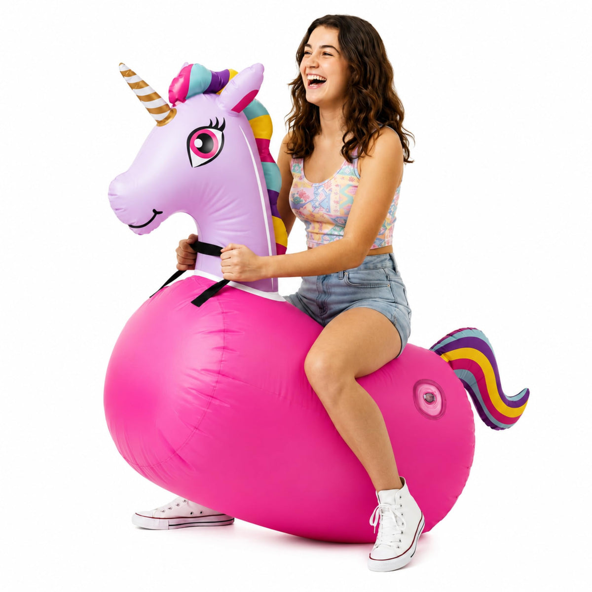 Waddle Hip Hopper Inflatable Hopping Animal Bouncer Brown Bull, Ages 2 and Up, Supports Up to 85 Pounds