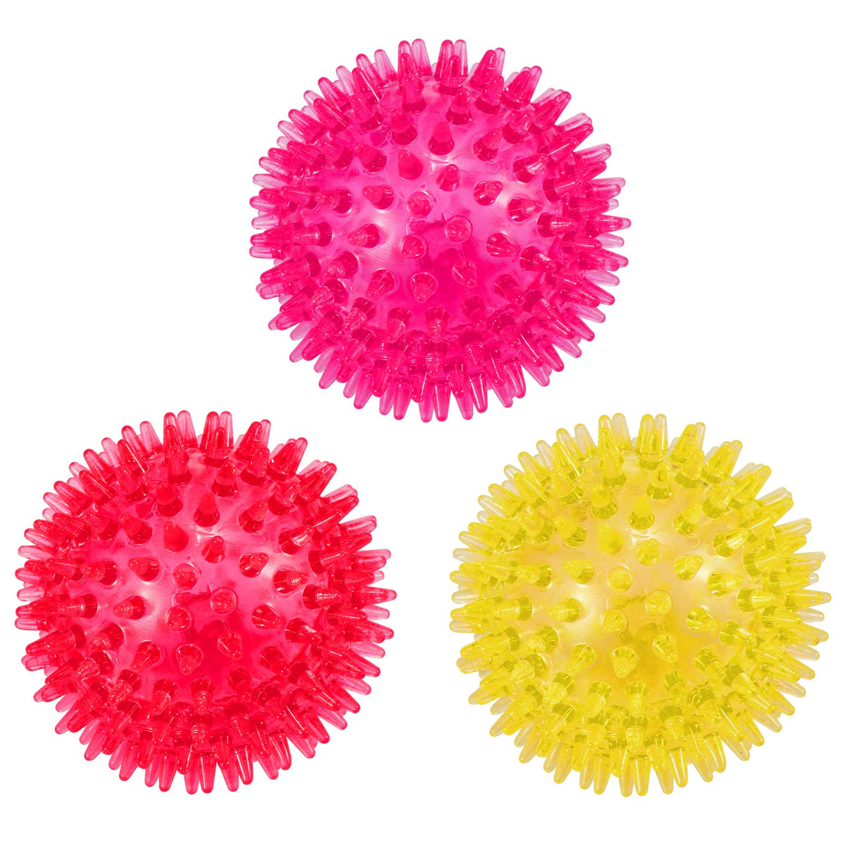 petizer 3 Pack 2.5” Squeaky Dog Toy Balls, Floating Pool Balls, Spiky Dog Balls Water Toys, Durable Interactive Fetch Toys for Puppy, Dog Chew Toys for Teething (2.5", Small Dog)