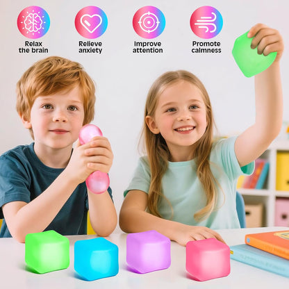VISCOO 4 Pack Stress Cube,Slow Rising Cube Stress Balls for Adults Kids