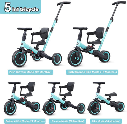newyoo TR007 5-in-1 Tricycle for Toddlers 1-3, Toddler Bike, Birthday Gift