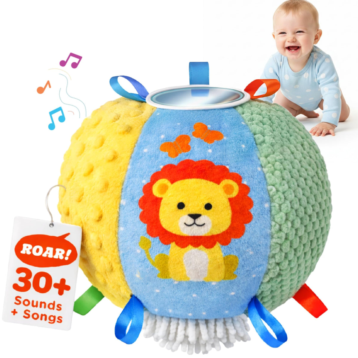 Move2Play, Interactive Baby Ball with 30+ Sounds & Songs | Toys for 1 Year Old Boys & Girls | Baby Toys 6-12+ Months | Musical Crawling Ball for Toddlers 1-3 | 1st Birthday Gift