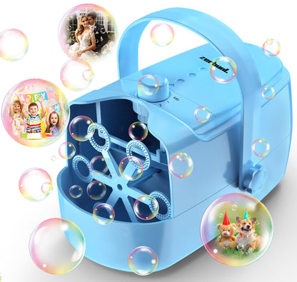 Zerhunt Durable Bubble Machine for Party: 3 Power Modes for Non-Stop Fun - 18000+ Bubbles Per Minute High Output 30 Mins Bubbles per Refill - Kids Safe Auto-Stop for Outdoor Backyard Birthday