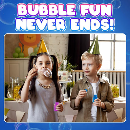 Mini Neon Party Bubbles for Kids - (Pack of 12) Bulk Wands and Bottles for Blowing Bubbles, Birthday Party Favors, Toy Gift, Outdoor Toys, Carnival Prizes, and Goody Bag Stuffers