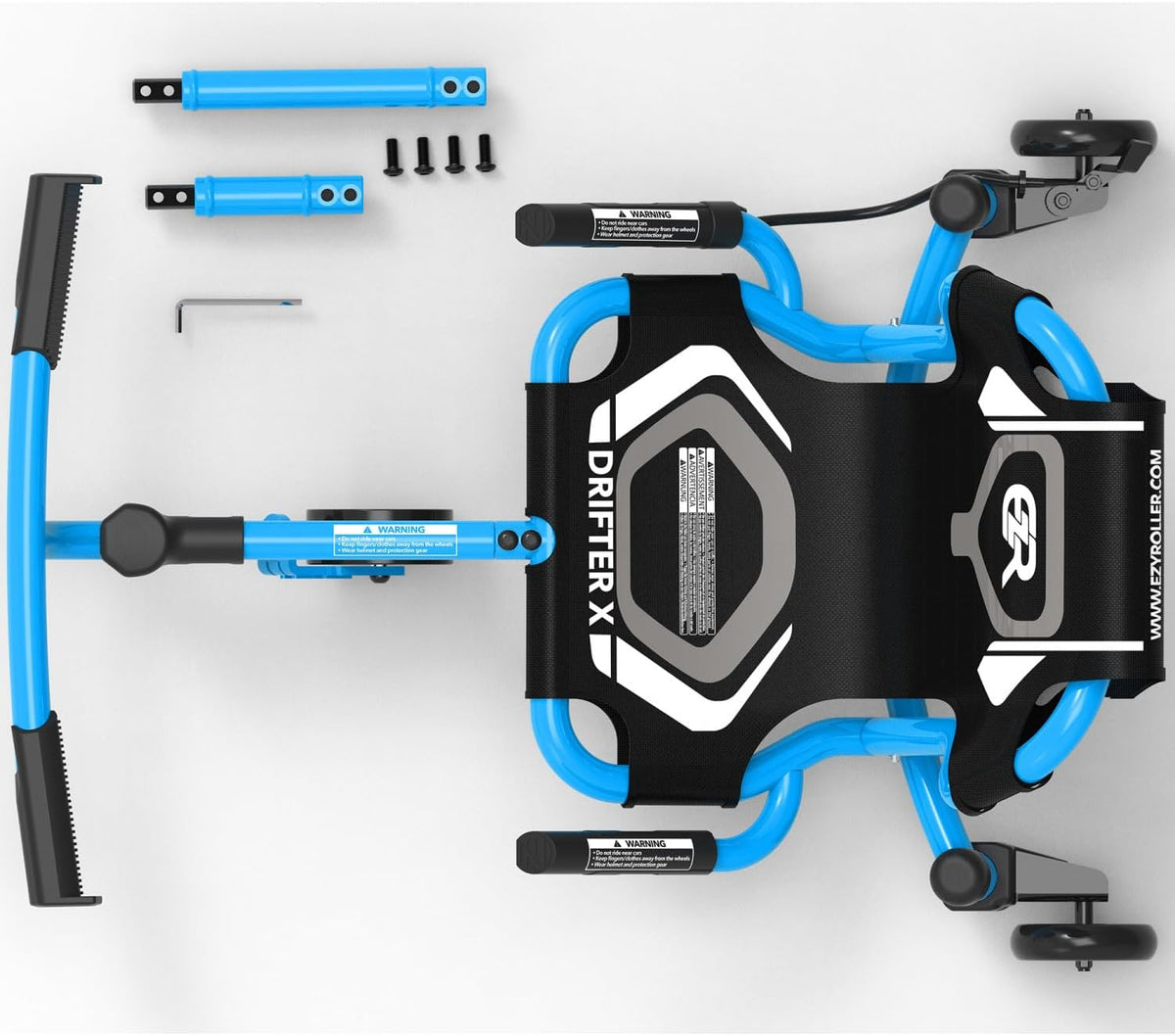 Ezyroller Drifter X Ride On Toy Ages 4-12+ Ideal Weight 40-110 lbs, Blue