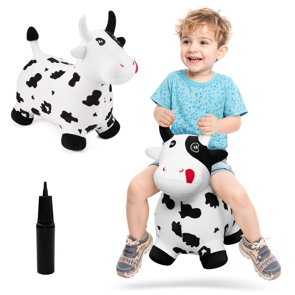 EVERICH TOY Dinosaur Bouncy Animal Hopper, Ride-on Toys for Kids 18M+