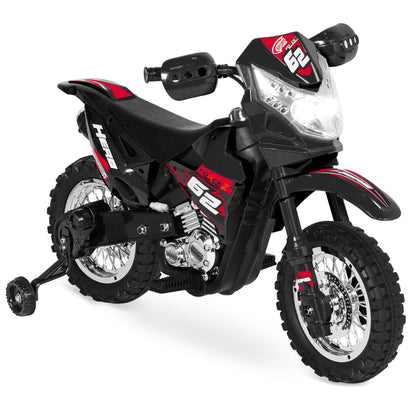 Best Choice Products Kids 6V Ride On Motorcycle w/Treaded Tires, Working Headlights, 2mph Top Speed, Training Wheels, Realistic Sounds, Music, Battery Charger - Orange