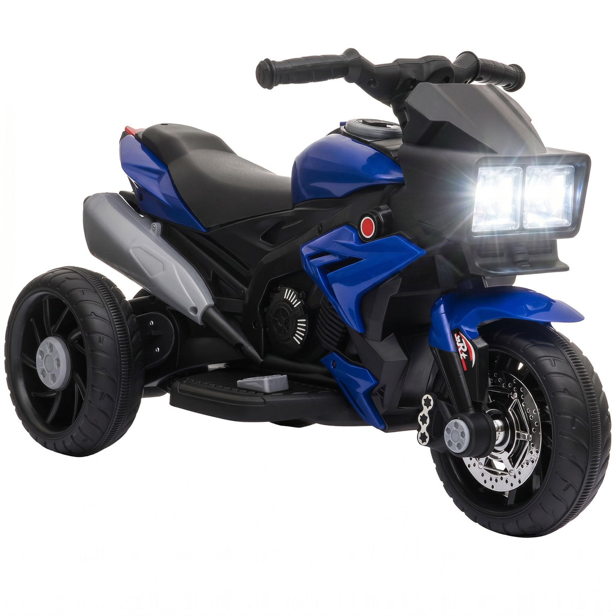 Aosom 6V Kids Motorcycle Toddler Ride-on Toy 3-Wheel Music Horn Blue