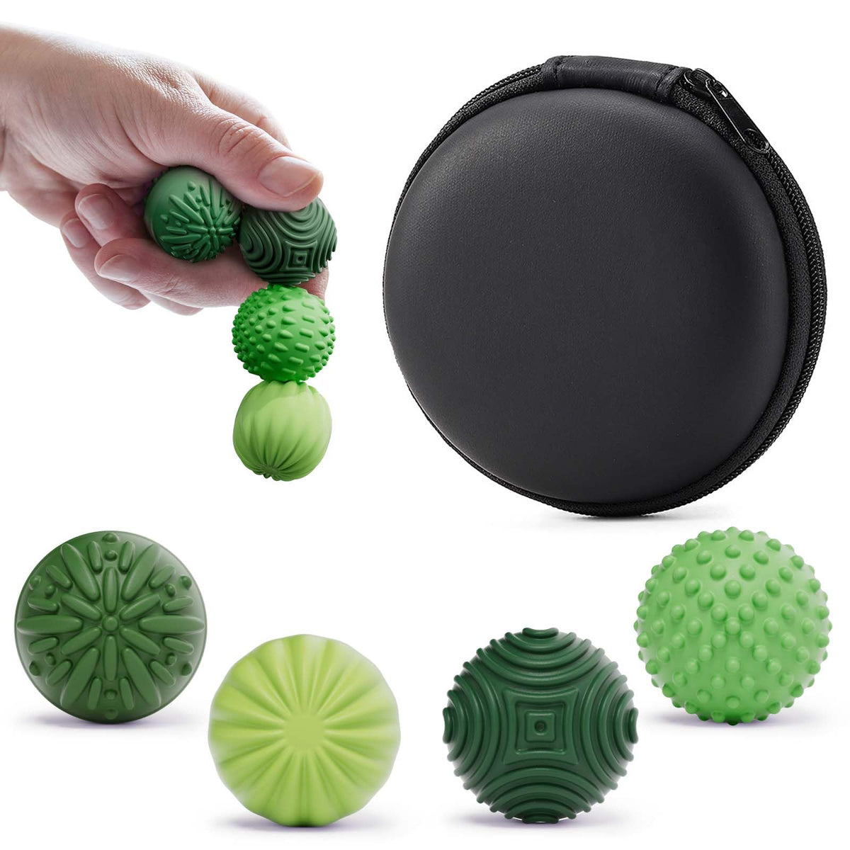 Silicone Magnetic Balls Fidget Toys for Adults & Teens,4PCS Stress Relief Sensory Toys for Autism ADHD Anxiety,Fun Textures Gadgets,Office Desk Toy,Stocking Stuffers for Men Women Teen Gifts