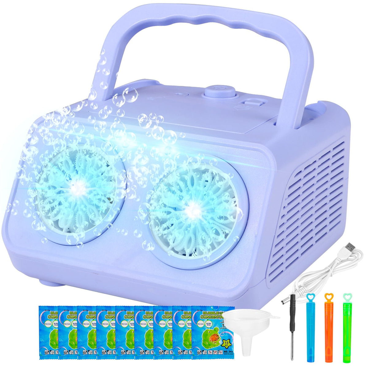 SHCKE Automatic Bubble Machine with 2 Fans,20000+ Bubbles/Min