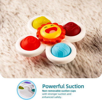 LiKee Strong Suction Cup Rotating Toys, Bath & Travel Toy, for Baby 10M+