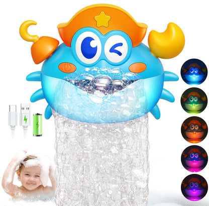 Bath Toys,Light Up Baby Bath Toys Bath Bubble Machine with Colourful RGB Light Great Birthday for Toddler Boys and Girls Tub Toy for Kids Ages 1-3 4-8