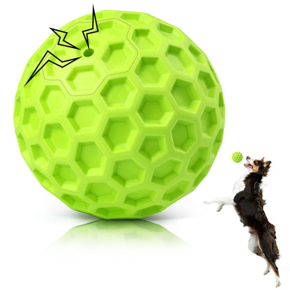 DISSKNIC Indestructible Squeaky Dog Ball, Relieves Anxiety, Cleans Teeth, Interactive Chew Toy for Aggressive Chewers, Dog Toy for Large Breeds, Outdoor Waterproof