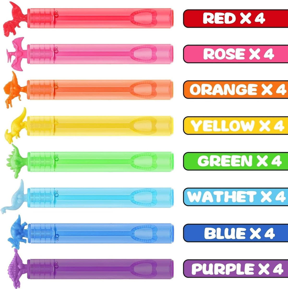 32 Pack Bubble for Kids Party Favors, 8 Style Dinosaur Mini Bubble Wands
