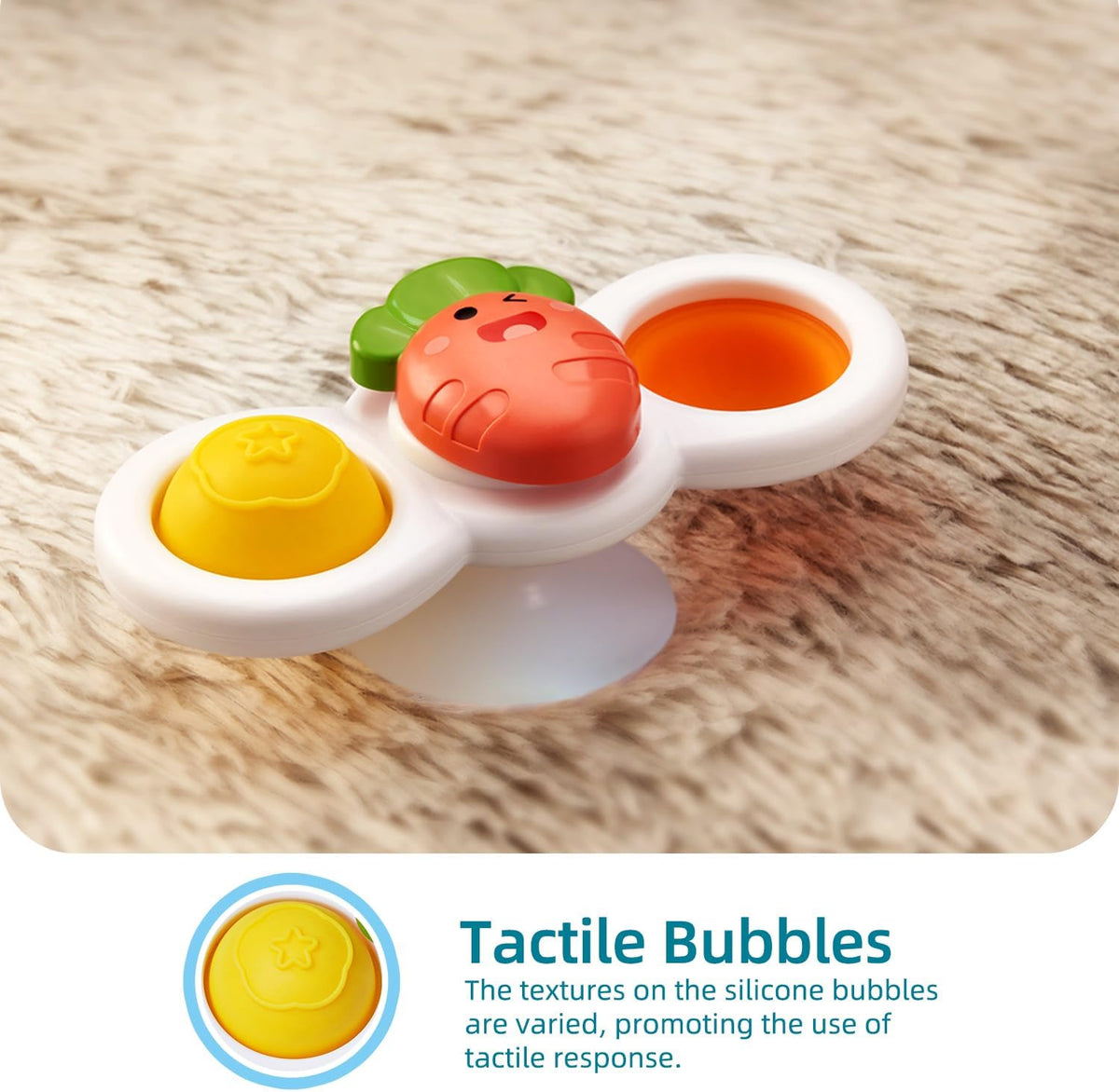 LiKee Strong Suction Cup Rotating Toys, Bath & Travel Toy, for Baby 10M+