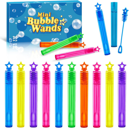 SpringFlower 36 Pcs Mini Bubble Wands for Party Favors & Classroom Prizes