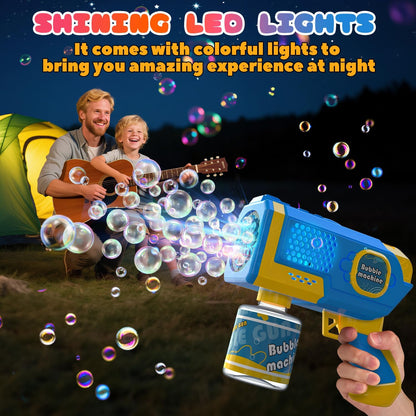 EagleStone 2 Packs Automatic Bubble Machine Guns with 4 Bottles Solution