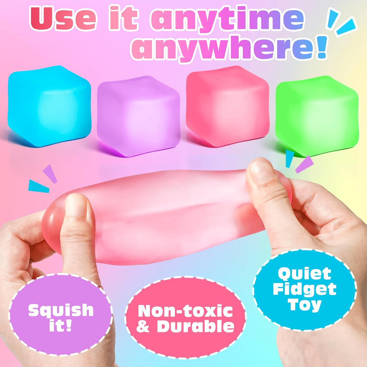 VISCOO 4 Pack Stress Cube,Slow Rising Cube Stress Balls for Adults Kids