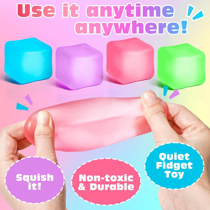 VISCOO 4 Pack Stress Cube,Slow Rising Cube Stress Balls for Adults Kids