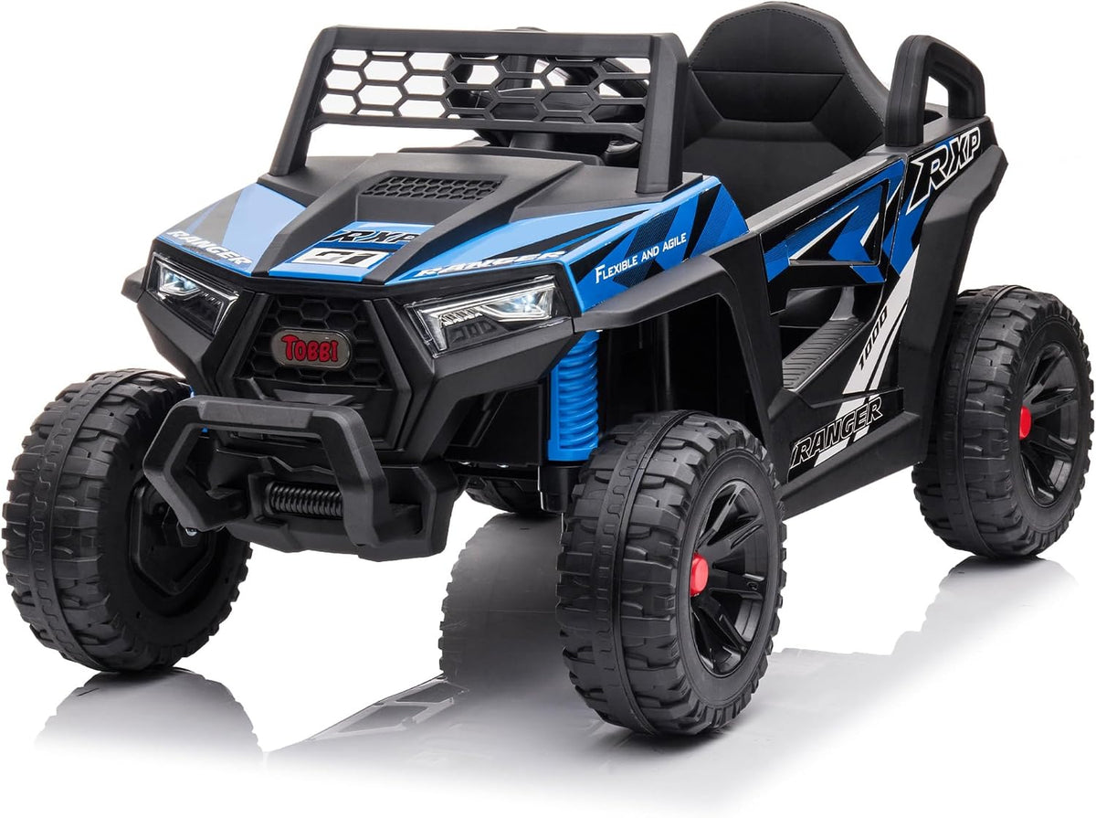 TOBBI 12V Kids Electric Car, Ride On Toy Truck to Drive for Aged 3-6-Blue