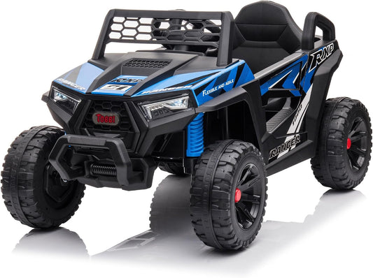 TOBBI 12V Kids Electric Car, Ride On Toy Truck to Drive for Aged 3-6-Blue