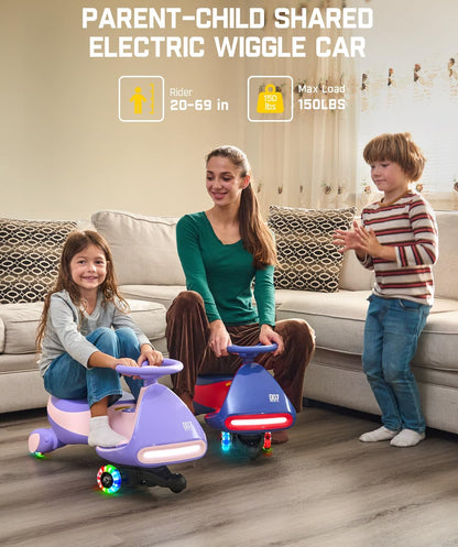 FanttikRide N7 Pro Electric Wiggle Car, Flashing Wheels, for Ages 3+, Blue