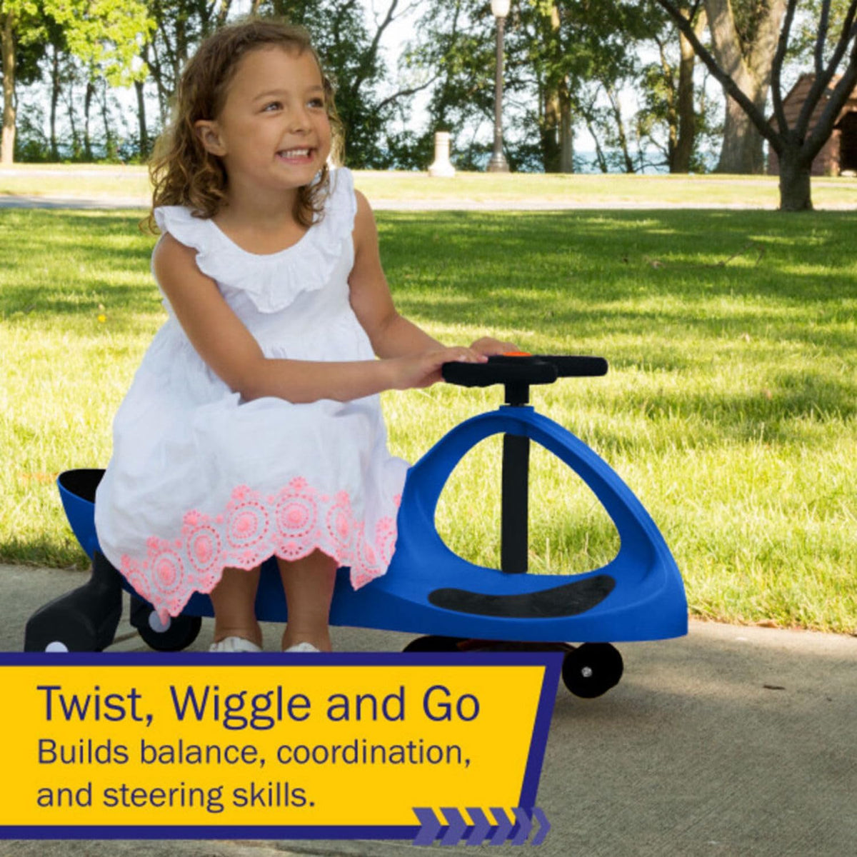 Lil’ Rider Wiggle Car, Ride on Toy for Ages 3 and Up, Blue
