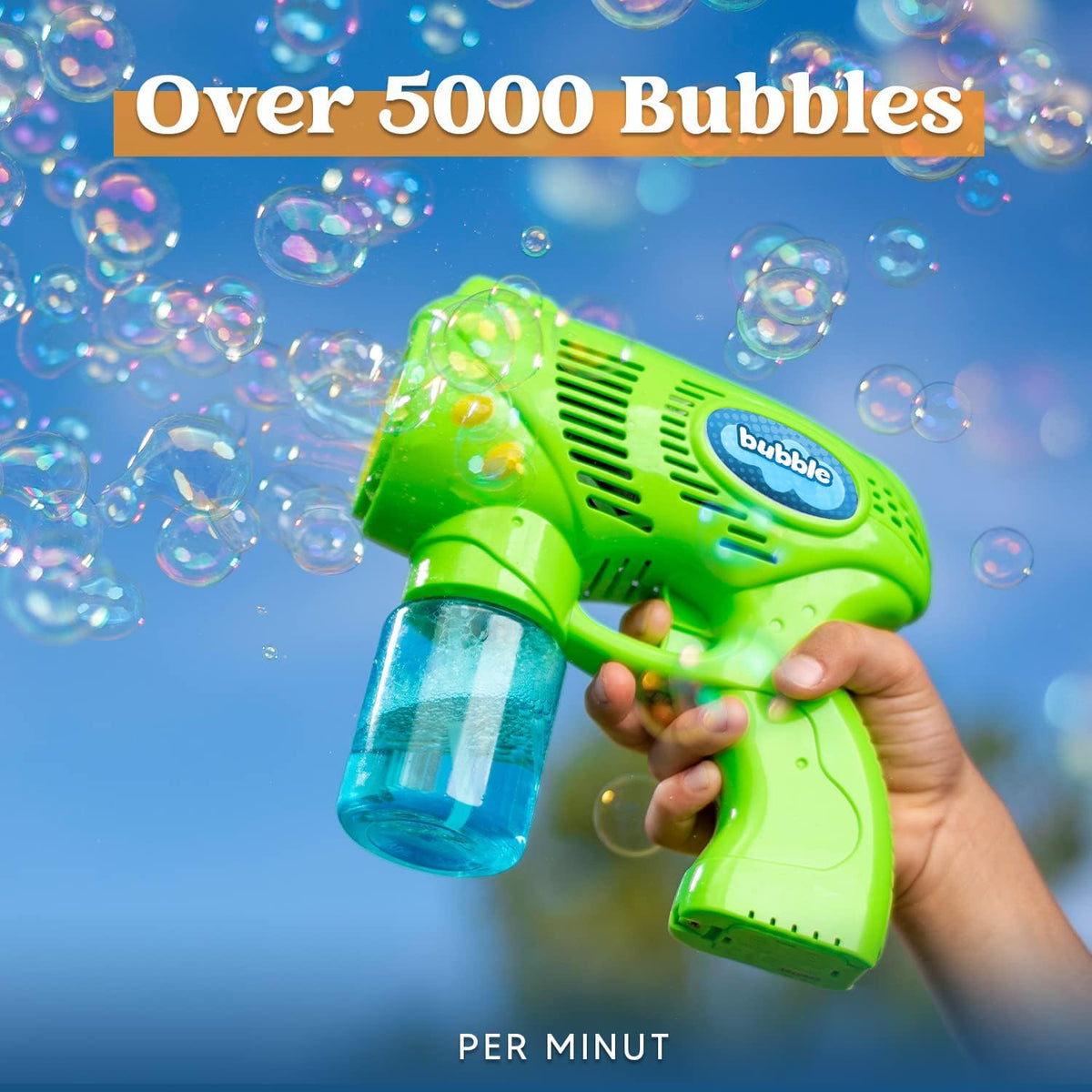 JOYIN 2 Kids Bubble Gun with 2 Bottles Refill Solution, Bubble Machine Gun for Toddlers Kids 4-8, Party Favors, Summer Toy, Outdoors, Easter, Birthday Gift
