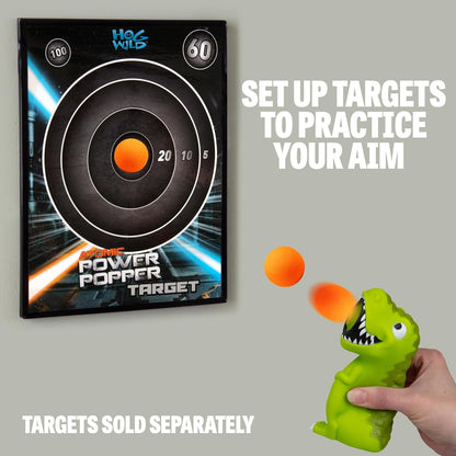Hog Wild T-Rex Ball Popper Toy - Includes 4 Soft Foam Balls - Squeeze to Pop Air Powered Balls Up to 20 Feet - Launcher Safe for Indoor/Outdoor Play - Party Favor Gift for Kids, Girls, Boys Ages 5+