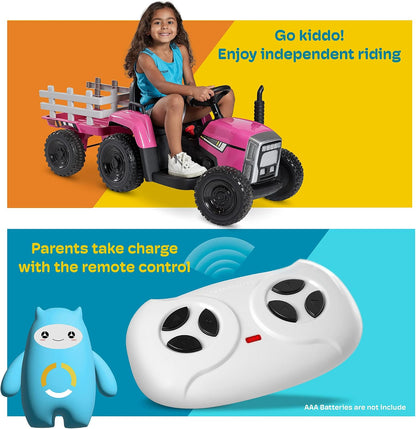 Kidzone 12V 7Ah Premium Electric Tractor Ride On Toy, Red