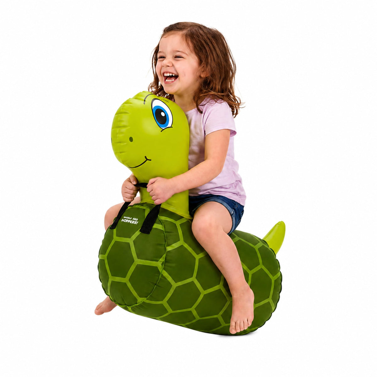Waddle Hip Hopper Inflatable Hopping Animal Bouncer Brown Bull, Ages 2 and Up, Supports Up to 85 Pounds