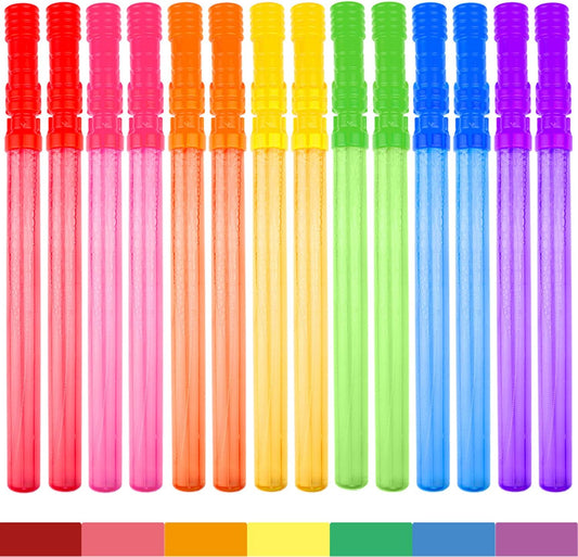 Big Bubble Wand Set, 14 Count 7 Color Outdoor Party Favor Summer Yard Game