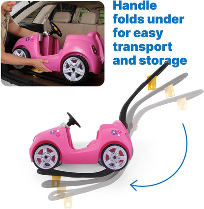 Step2 Whisper Ride II Kids Push Cars, Ride On Car, Seat Belt, Horn, Toddlers Ages 1.5 – 4 Years Old, Max Weight 50 lbs., Quick Storage, Stroller Substitute, Pink