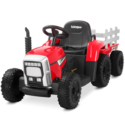 Kidzone 12V 7Ah Premium Electric Tractor Ride On Toy, Red