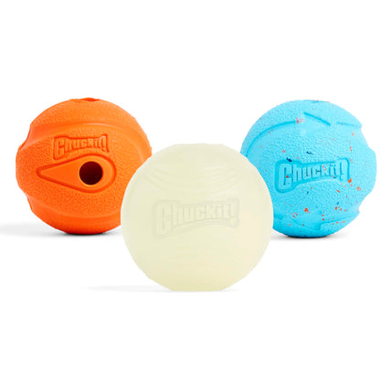 Chuckit! Ultra and Rugged Dog Balls, High-Bounce Fetch, Medium, Set of 3