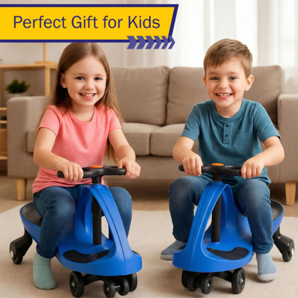 Lil’ Rider Wiggle Car, Ride on Toy for Ages 3 and Up, Blue