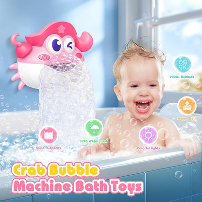 Bath Toys,Light Up Baby Bath Toys Bath Bubble Machine with Colourful RGB Light Great Birthday for Toddler Boys and Girls Tub Toy for Kids Ages 1-3 4-8