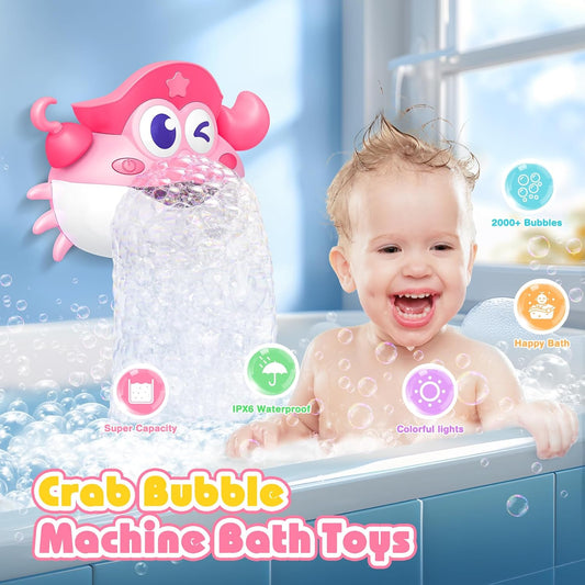 Bath Toys,Light Up Baby Bath Toys Bath Bubble Machine with Colourful RGB Light Great Birthday for Toddler Boys and Girls Tub Toy for Kids Ages 1-3 4-8