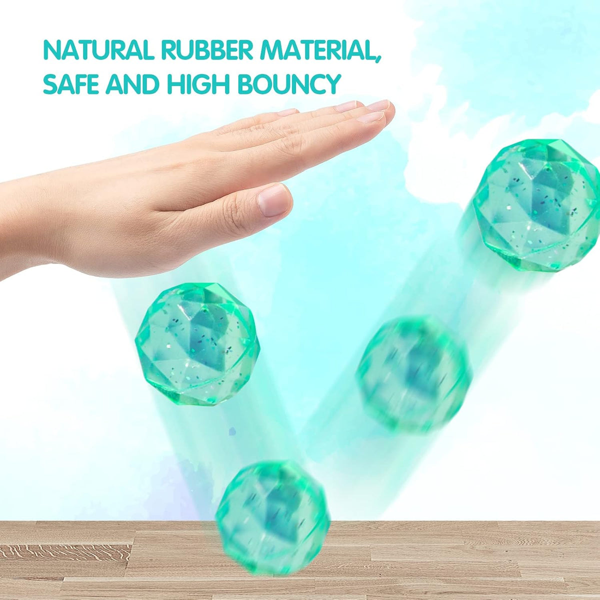 24 Pieces Bouncy Balls 32mm Bounce Balls 6 Styles High Bouncing Balls Toys for Kids Party Favors Birthdays Gift Classroom