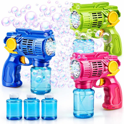 TOY Life 3-Pack Automatic Bubble Gun Blaster for Kids Outdoor Play