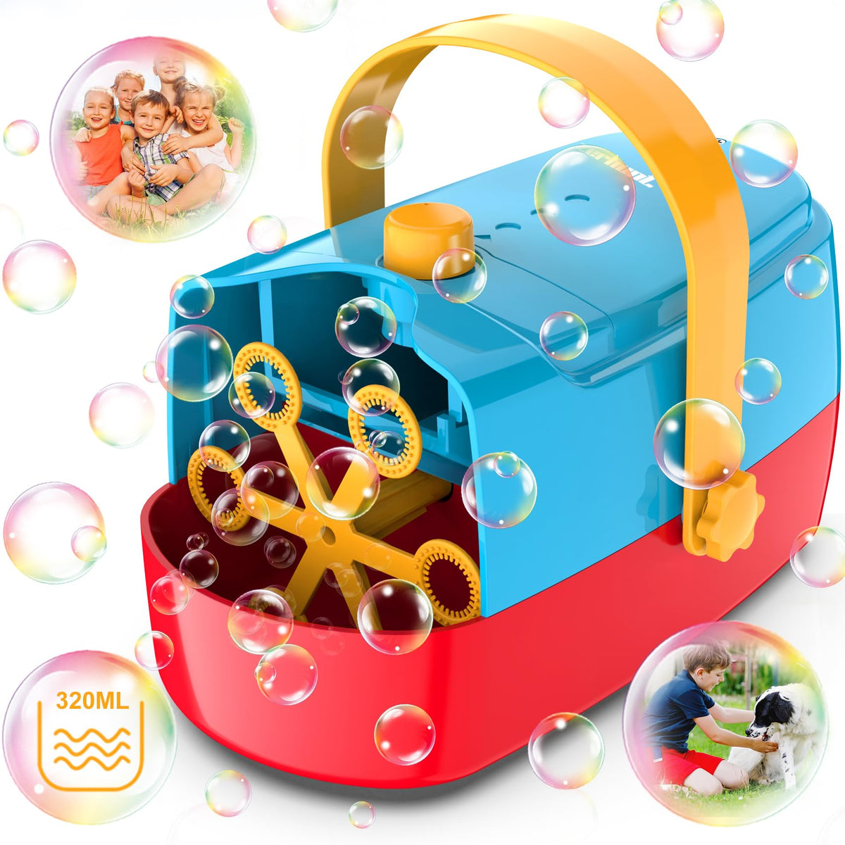 Zerhunt Durable Bubble Machine for Party: 3 Power Modes for Non-Stop Fun - 18000+ Bubbles Per Minute High Output 30 Mins Bubbles per Refill - Kids Safe Auto-Stop for Outdoor Backyard Birthday